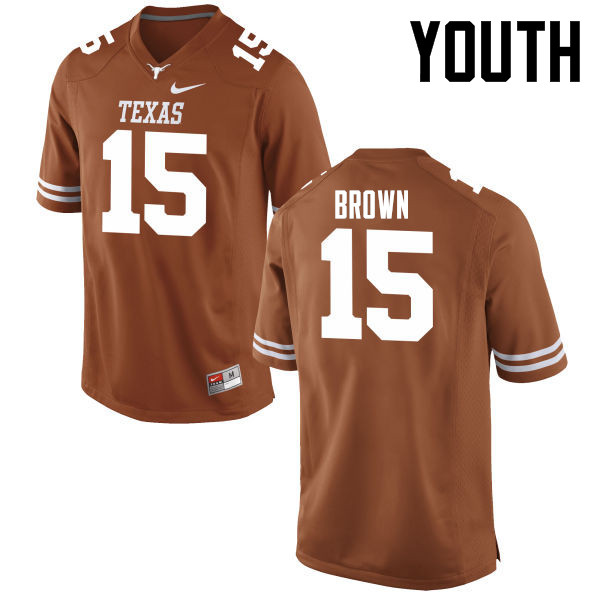 Youth #15 Chris Brown Texas Longhorns College Football Jerseys-Tex Orange